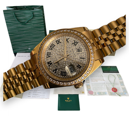  Reloj Rolex Datejust Dorado 37mm Millonario Cristales Zafir