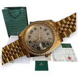  Reloj Rolex Datejust Dorado 37mm Millonario Cristales Zafir