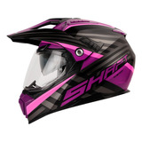 Casco Shaft Mx380 Multiproposito Doble Visor Dama Mujer