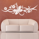 Vinilo Adhesivo Decorativo Rama Pared Flor Mariposa R6