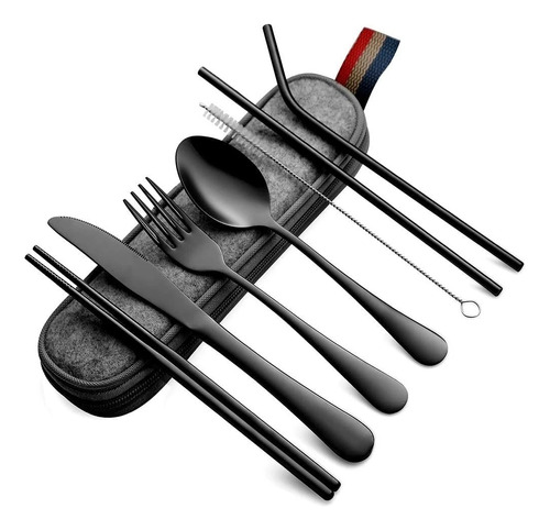 Set Portátil De Cubiertos, Tenedores, Cucharas Y Palillos.