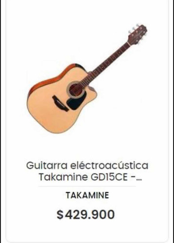 Guitarra Electroacustica Takamine + Bolso Acolchado