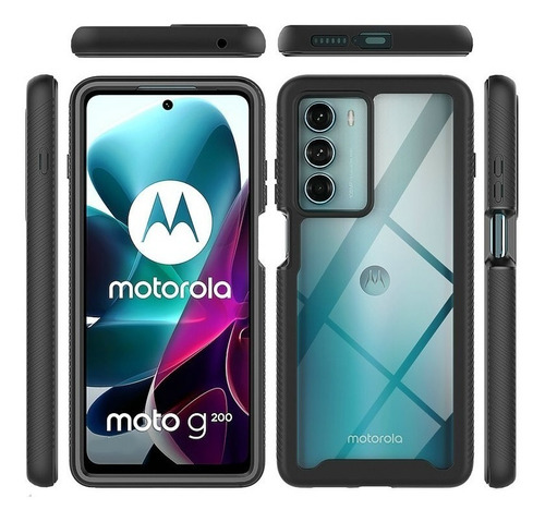 Capa Frente E Verso Para Motorola Moto G200 + Pelicula Gel