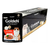 Caixa 20un. Ração Úmida Golden Gourmet Gato Castr. Carne 70g