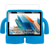 Capa Infantil Tablet P/ Galaxy Tab A8 X200 X205 Com Película Cor Azul