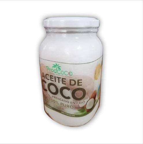 Aceite De Coco Alta Pureza 500ml 