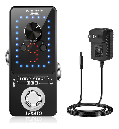 Lekato Pedal De Efecto De Pedal De Guitarra Con Función De. Color 9 Looper Negro