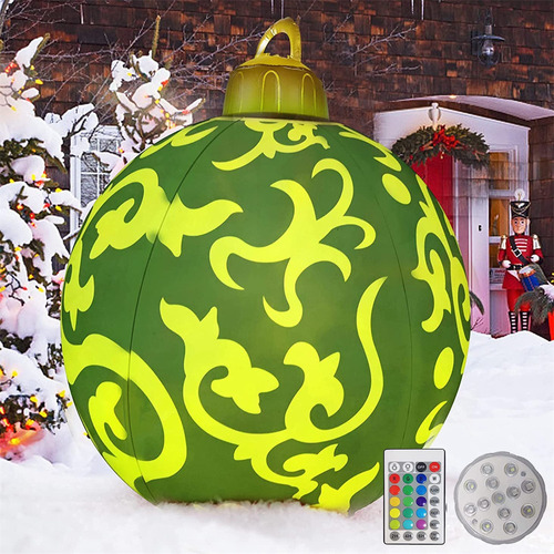 Bolas De Navidad Inflables De 60 Cm Con Luz Led