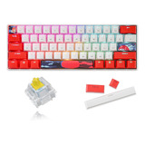 Teclado Surmen Gt61, Gamer/blanco Y Rojo/rgb/buetooth