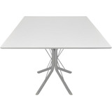 Mesa Jantar Quadrada 80cm Mdf Base Ana Metal 4 Apoio Nc Cor Da Tampa Branco Cor Dos Pés Branco Jt Home