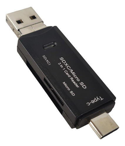 Memoria Otg Lector Tarjeta Tf Sd 3 En 1 Tipo C Micro Usb 2.0