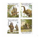  Laaos 1982 Fauna Elefantes Serie Mint 4 Valores Completa