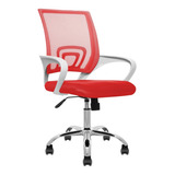 Silla Oficina Ergonomica Color Blanco Apoyo Lumbar Cromada