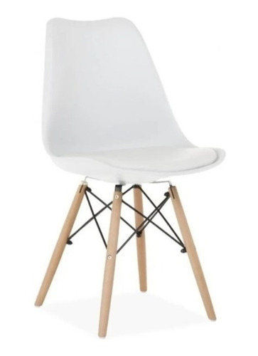 Silla Eames Dsw Con Almohadon Tapizado De Ecocuero Grupo Sl