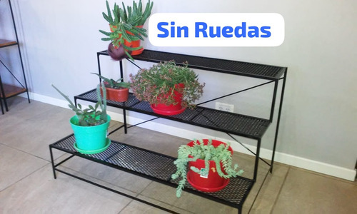 Portamacetas Escalonado De Hierro Con Ruedas