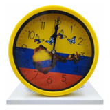 Reloj Redondo De Pared Bandera De Colombia