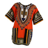 Unisex Africano Prints Vestido Algodão Dashiki Camisa Étni