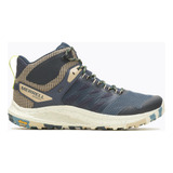 Botín Impermeable Hombre Nova 3 Mid Wp Azul Merrell