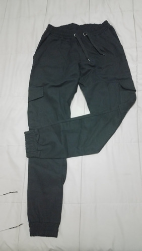 Pantalón Cargo Babucha Chupin Gabardina Elastizada Talle S