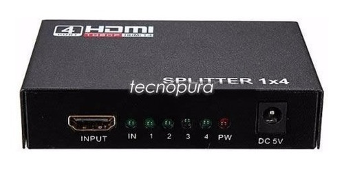 Multiplicador Splitter Hdmi 1x4 -1 Entrada 4 Salidas - 3d Hd