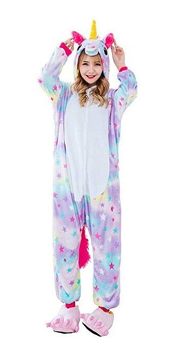 Pijama Unicornio De Estrellas  Kawaii Kigurumi Adulto Polar