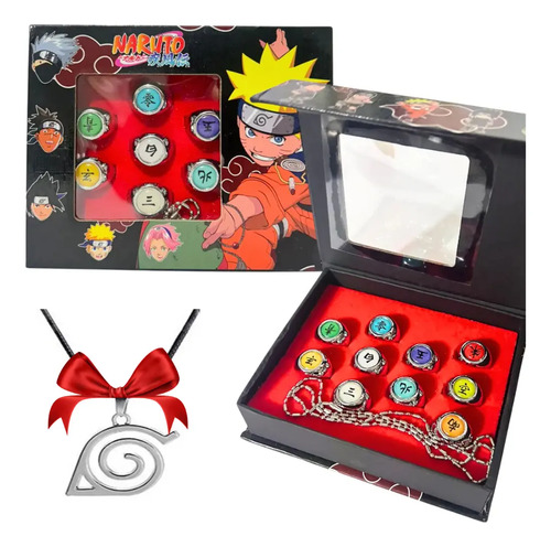 Anillo Miembro Akatsuki Cosplay Anime Naruto 10 Piezas