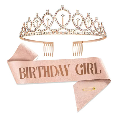 Set De Tiara Y Banda Para Fiesta De Cumpleaños Niña