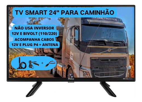 Tv Smart 12v Caminhão Carro Carreta Avião Food Truck Vam