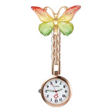 Reloj De Enfermera Mariposa Naranjo/verde