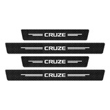 4 Stickers Protección Estribos Chevrolet Cruze Fibra Carbono
