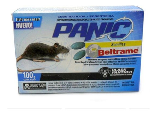 Raticida Rodenticida Cebo En Bloques Panic X 100gr