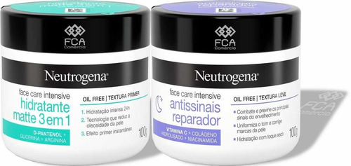 Kit Neutrogena Face Care Hidratante E Antissinais Noite 100g