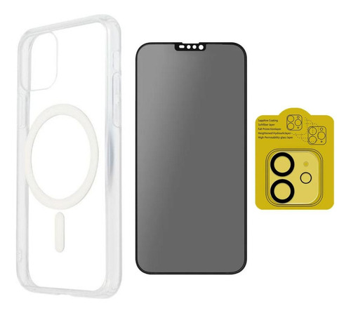 Funda Magnética Para iPhone + Anti Espías + Protector Cámara