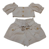 Conjunto Linho Infantil Menina Luxo Verão Lessakids Rf 8653