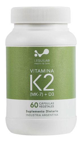 Vitamina K2 (mk7) + Vitamina D3 Leguilab X 60 Capsulas Sabor Neutro