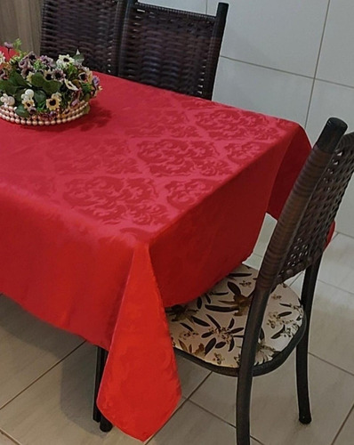 Toalha Para Mesa Jacquard Natal E Ano Novo 1,40m X 1,40