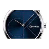 Reloj De Pulsera Calvin Klein K3m2112n De Cuerpo Color Plateado, Para Hombre, Fondo Azul, Con Correa De Acero Inoxidable Color Plateado, Bisel Color Plateado