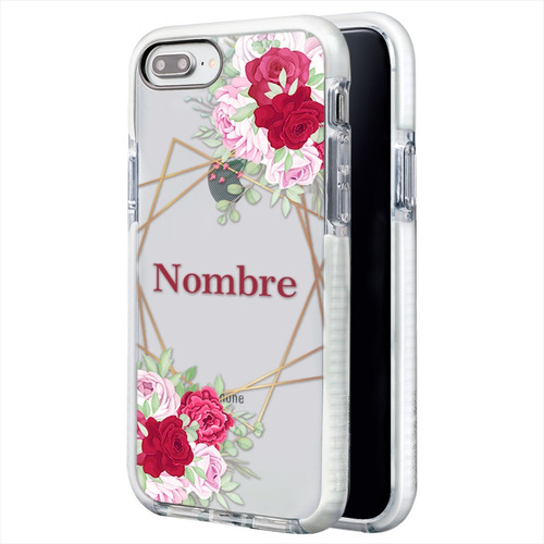 Funda Para iPhone Rosas Flores Personalizada Con Nombre