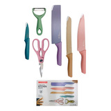 Set Cuchillos + Pelapapas Escuela Cheff 6 Piezas Premium 