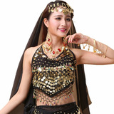 Camiseta Bellydance Lentejuela Blusa Para Danza Y Playa