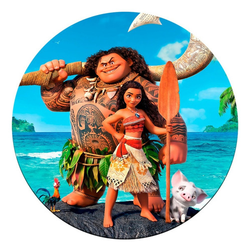 Capa Painel De Festa Redondo 3d Sublimado Moana Sublimado
