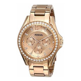 Reloj Fossil Mujer Riley Cuarzo Acero Inoxidable Multifunci