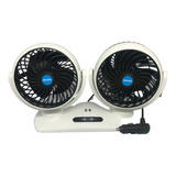 Ventilador Auto 12v Portátil 360 Turbo Giratorio Entrada Usb Cantidad De Aspas 3 Color De La Estructura Blanco Color De Las Aspas Negro Diámetro 13 Cm Material De Las Aspas Plástico