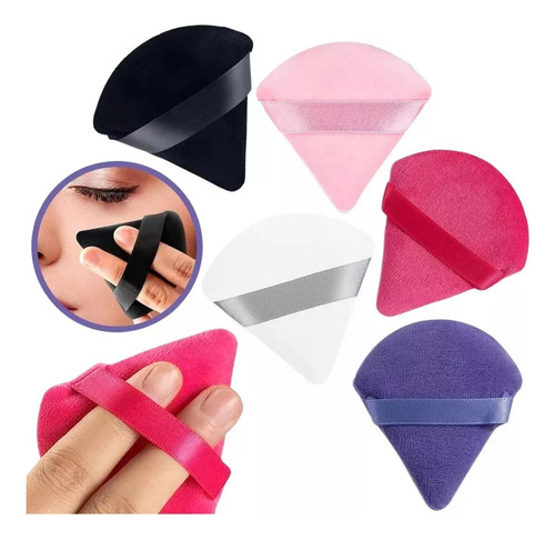 Set 12 Esponjas Puffs Blender Polvo Triángulo Maquillaje Color Surtido