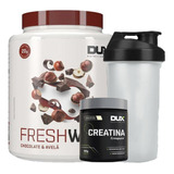 Combo Fresh Whey Iso Hidro 3w Creatina Creapure + Brinde Dux