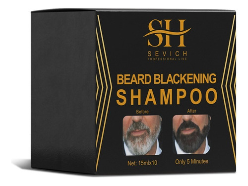 Champú Instant Hair Dye Black Beard Para Hombre, Barba Natur
