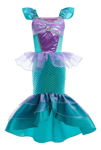 Halloween Vestido De Princesa De La Sirenita Ariel Cosplay