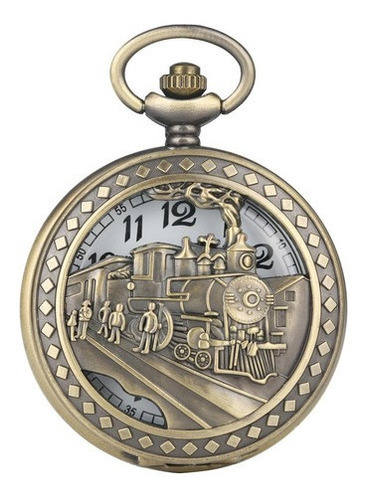 Reloj Bolsillo Tren Locomotora + Estuche Dayoshop