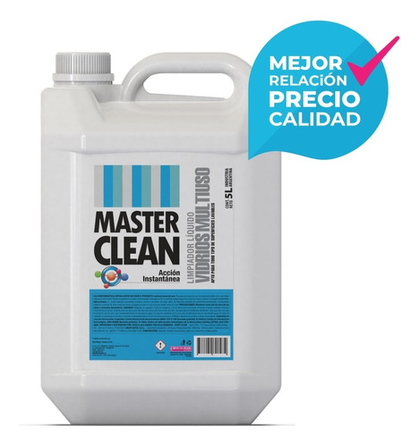 Limpiador Líquido Vidrios Multiuso X 5 Lts - Master Clean 