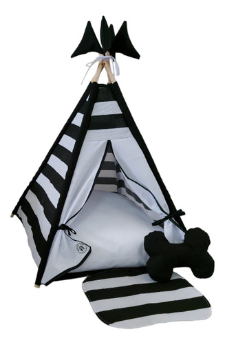 Cabana Chevron Black P Gatos Cachorros Cama Casinha Toca